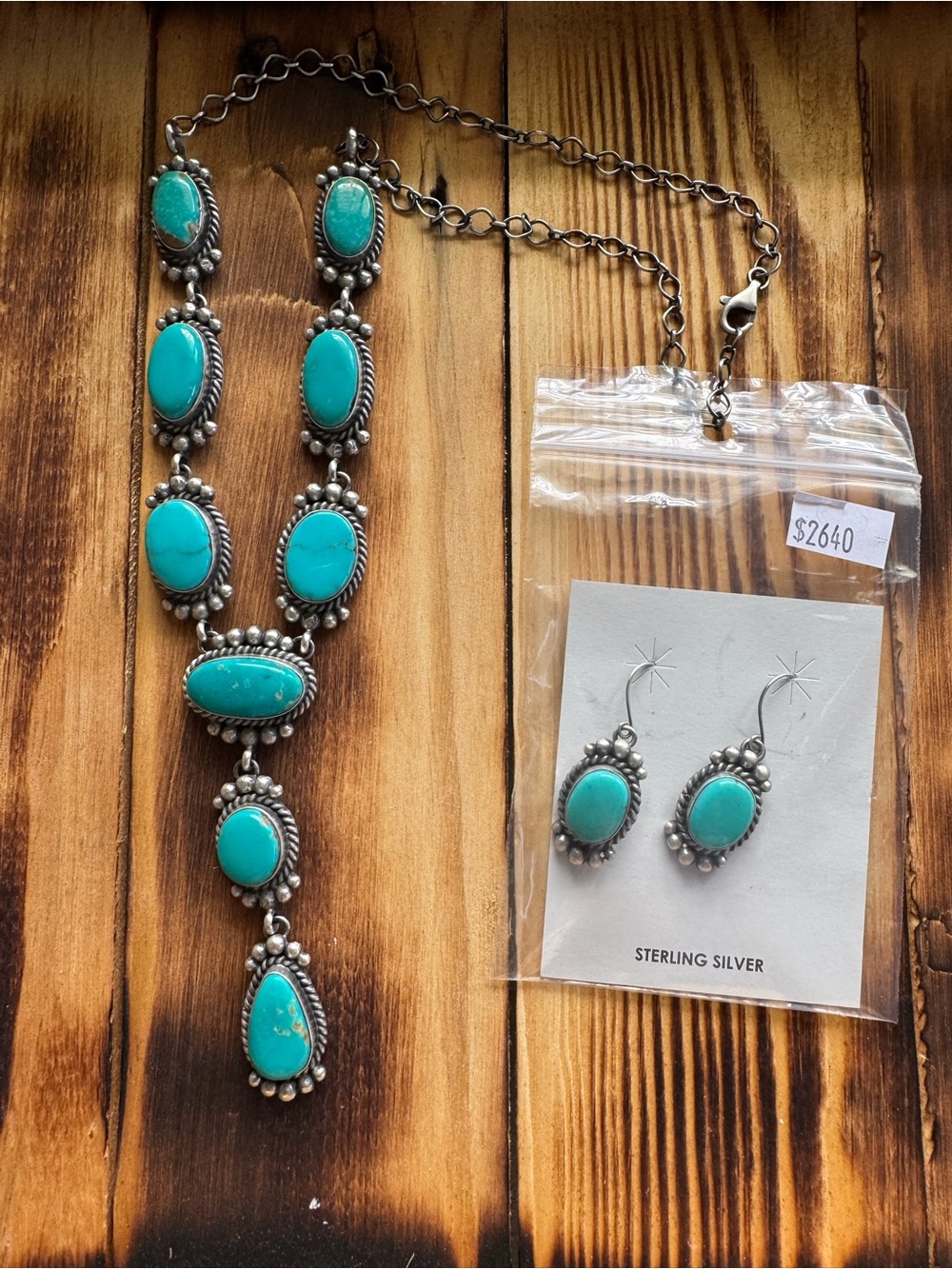 Mary Ann Spencer Royston Turquoise Statement Necklace and Earring Set